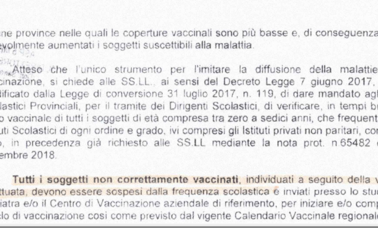 Circolare shock nelle Scuole Siciliane Per Presunta Emergenza Morbillo: "Sospendere gli Studenti Non Completamente Vaccinati" News Academy Italia